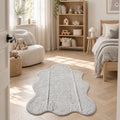 Plush Shag Kids Oval Rug – Gray in a nursery
