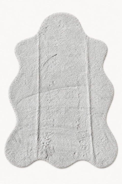 Plush Shag Kids Oval Rug – Gray