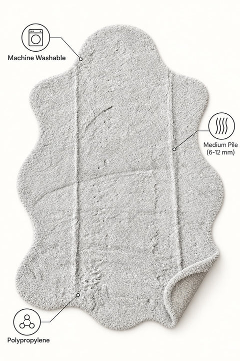 Plush Shag Kids Oval Rug – Gray – features
