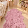 Plush Shag Kids Oval Rug – Pink in a nursery