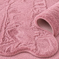 Plush Shag Kids Oval Rug – Pink – texture close-up