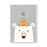 Polar Bear Kids Wall Art – Cute Minimalist Nursery Party Bear