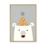 Polar Bear Kids Wall Art – Cute Minimalist Nursery Party Bear