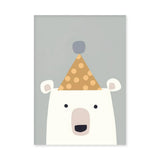 Polar Bear Kids Wall Art – Cute Minimalist Nursery Party Bear