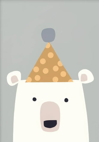 Polar Bear Kids Wall Art – Cute Minimalist Nursery Party Bear