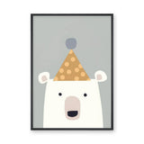 Polar Bear Kids Wall Art – Cute Minimalist Nursery Party Bear