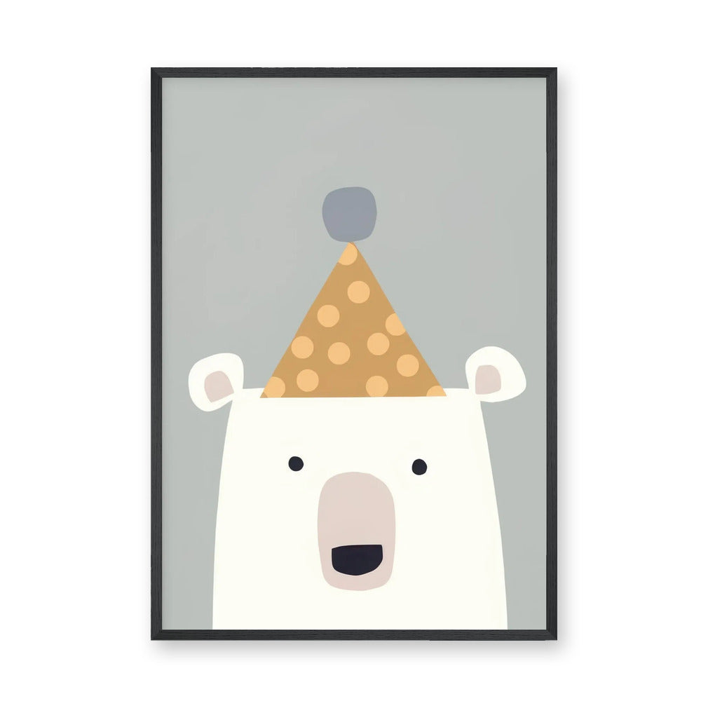 Polar Bear Kids Wall Art – Cute Minimalist Nursery Party Bear