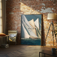 Polo Ralph Lauren Blue Sailboats Wall Poster, Aesthetic Ocean Wall Décor