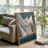 Polo Ralph Lauren Blue Sailboats Wall Poster, Aesthetic Ocean Wall Décor