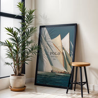 Polo Ralph Lauren Blue Sailboats Wall Poster, Aesthetic Ocean Wall Décor