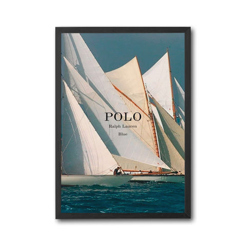 Polo Ralph Lauren Blue Sailboats Wall Poster, Aesthetic Ocean Wall Décor