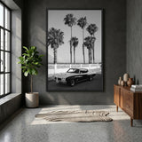 Pontiac GTO Coastal Vintage Wall Art – Palm Tree Seaside Photograph
