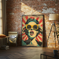 Pop Art Woman Wall Décor Poster – Vibrant Sleek Portrait Print for Home Decor