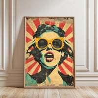 Pop Art Woman Wall Décor Poster – Vibrant Sleek Portrait Print for Home Decor