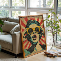 Pop Art Woman Wall Décor Poster – Vibrant Sleek Portrait Print for Home Decor