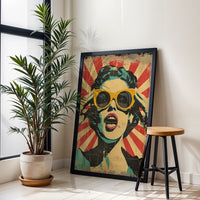 Pop Art Woman Wall Décor Poster – Vibrant Sleek Portrait Print for Home Decor