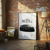 Porsche 911 GT3 RS Décor Poster – Simple Sports Car Wall Décor