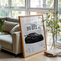 Porsche 911 GT3 RS Décor Poster – Simple Sports Car Wall Décor