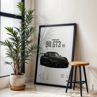 Porsche 911 GT3 RS Décor Poster – Simple Sports Car Wall Décor
