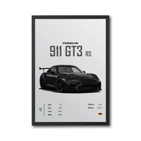 Porsche 911 GT3 RS Décor Poster – Simple Sports Car Wall Décor