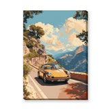 Porsche 911 Retro Wall Art – Orange Mountain Road Drive