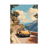 Porsche 911 Retro Wall Art – Orange Mountain Road Drive
