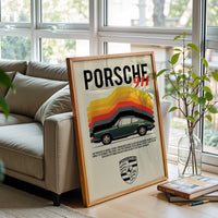 Porsche 911 Nostalgic Décor Poster – Iconic Car Illustration Home Wall Décor