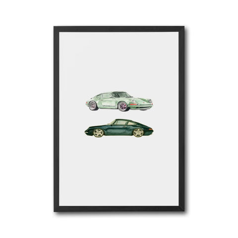 Porsche Heritage Cars Décor Poster – Aesthetic Retro Sports Car Wall Poster