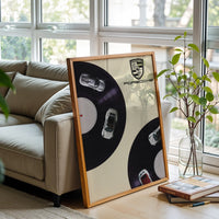 Porsche Vinyl Record Aesthetic Wall Décor Print