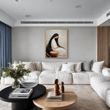 Portrait Boho Wall Art – Seated Woman With Long Black Hair