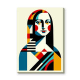 Portrait Geometric Wall Art – Colorful Abstract Mona Lisa Inspired Print