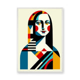 Portrait Geometric Wall Art – Colorful Abstract Mona Lisa Inspired Print