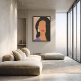 Portrait Minimalist Wall Art – Faceless Woman with Red Lips