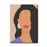 Portrait Minimalist Wall Art – Faceless Woman with Red Lips