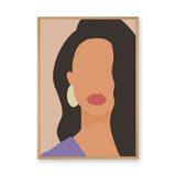 Portrait Minimalist Wall Art – Faceless Woman with Red Lips