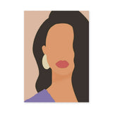 Portrait Minimalist Wall Art – Faceless Woman with Red Lips
