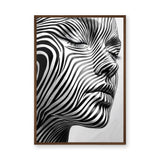 Portrait Modern Abstract Wall Art – Black White Striped Face Profile