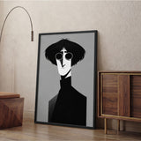 Portrait Modern Minimalist Wall Art – Round Glasses in Black and White