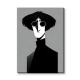 Portrait Modern Minimalist Wall Art – Round Glasses in Black and White