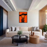 Portrait Modern Pop-Art Wall Art – Orange Bearded Man in Wide Hat