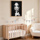 Portrait Modern Wall Art – Black and White No Silence Woman Print