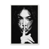 Portrait Modern Wall Art – Black and White No Silence Woman Print