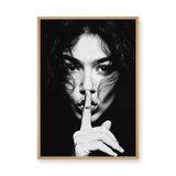 Portrait Modern Wall Art – Black and White No Silence Woman Print