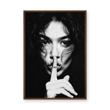 Portrait Modern Wall Art – Black and White No Silence Woman Print