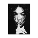 Portrait Modern Wall Art – Black and White No Silence Woman Print