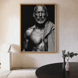 Portrait Photography Modern Minimalist Wall Art – Black-and-White Bearded Man