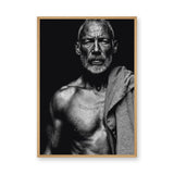 Portrait Photography Modern Minimalist Wall Art – Black-and-White Bearded Man