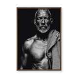 Portrait Photography Modern Minimalist Wall Art – Black-and-White Bearded Man