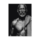 Portrait Photography Modern Minimalist Wall Art – Black-and-White Bearded Man
