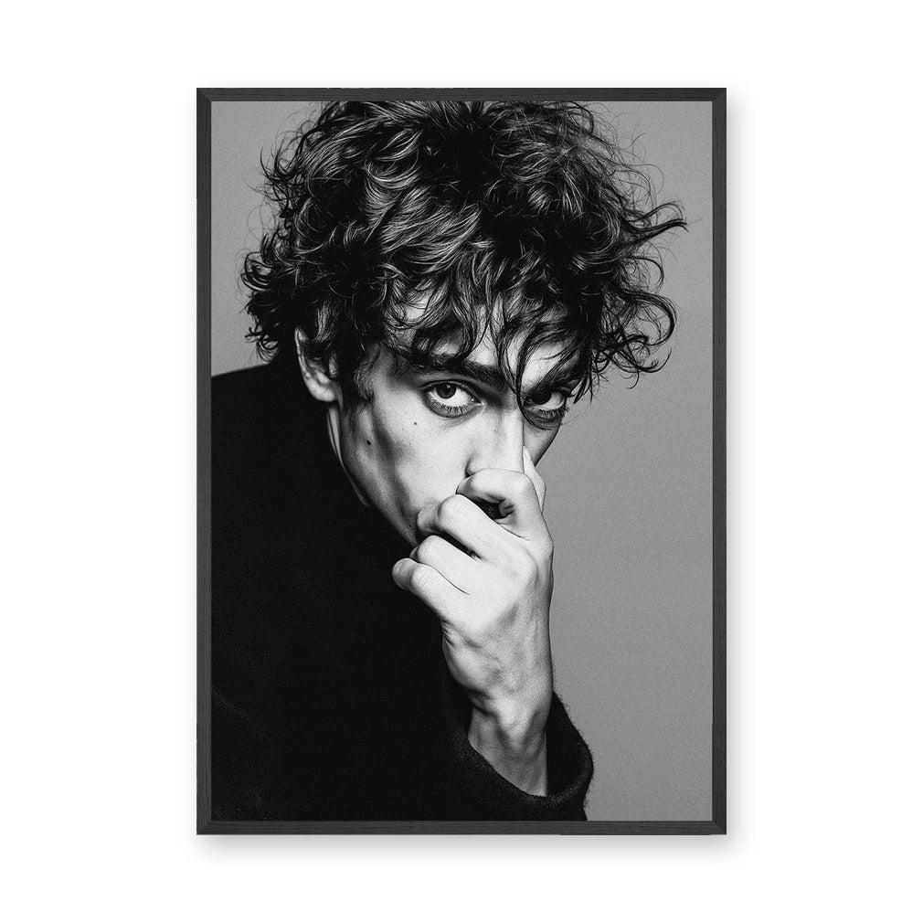 Portrait Photography Modern Minimalist Wall Art – Black and White Male Portrait